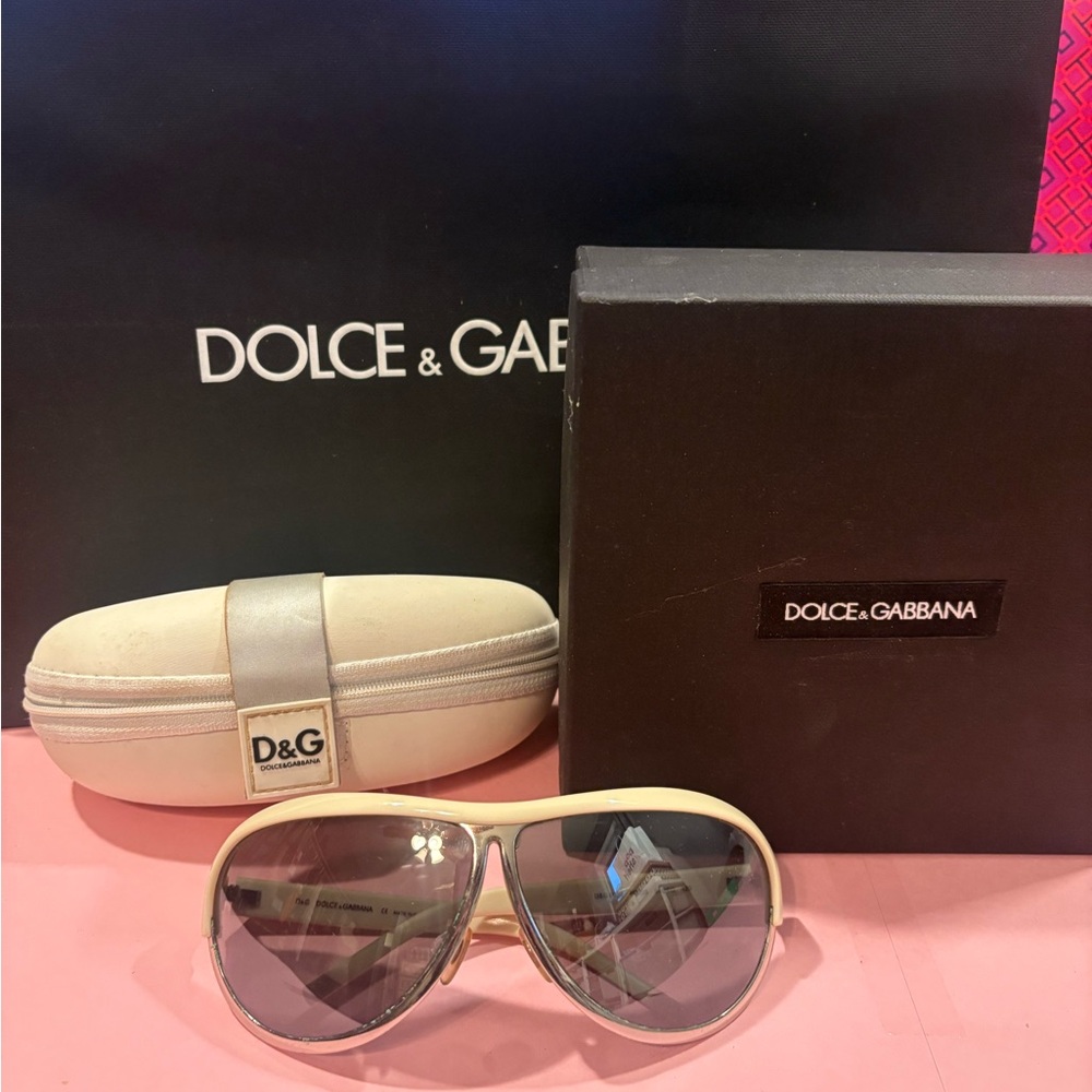 Dolce & Gabbana Beige Aviator Sunglasses Authentic